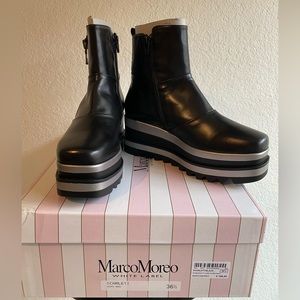 Brand New Marco Moreo Scarlett Black Boots size 36.5 (6.5) Italy